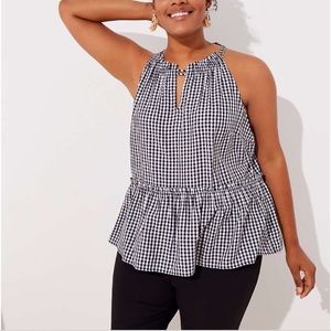 Loft Gingham Peplum Tank